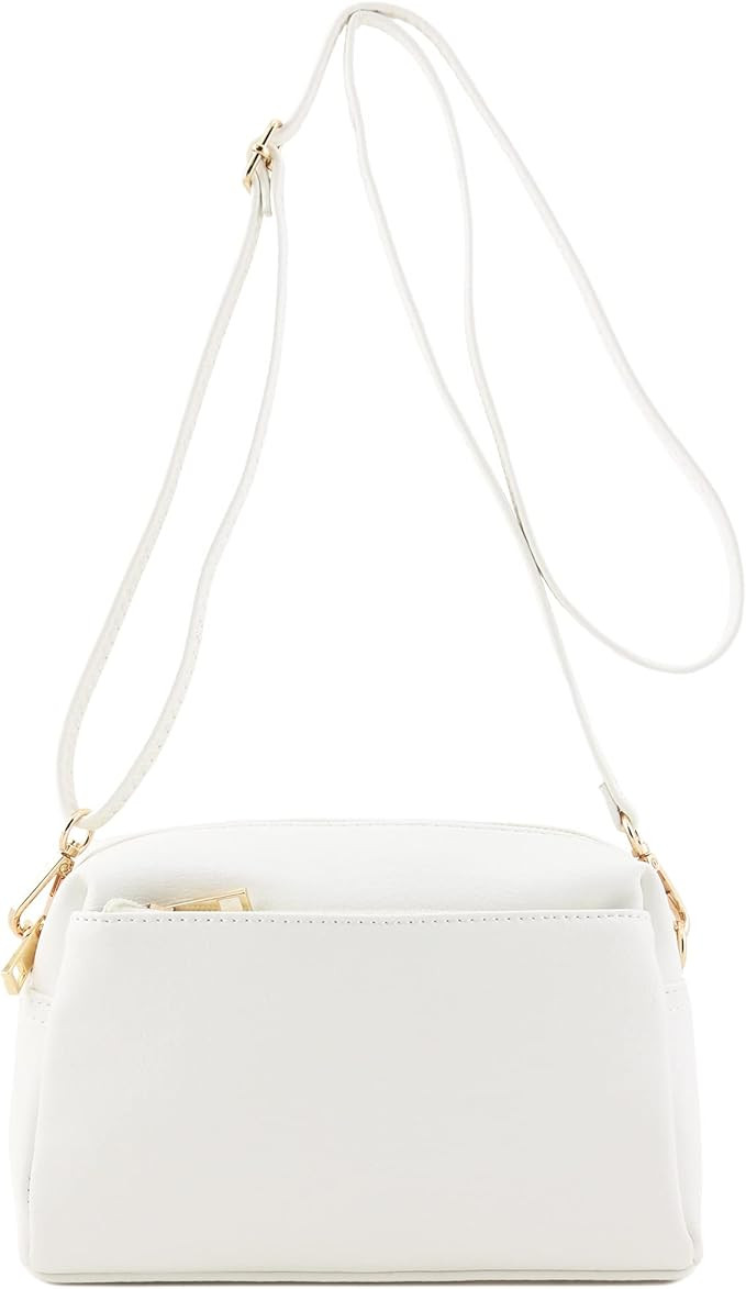 FashionPuzzle Triple Zip Small Crossbody Bag | Amazon (US)