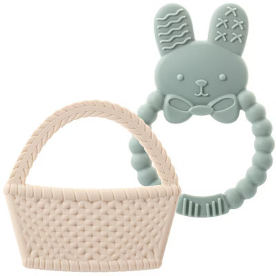 Easter Baby Teether Set Easter Bunny & Easter Basket Silicone Teethers, Cute Teething Toys Perfect Easter Gift Set for Soothing Babies Gums Boy & Girl | Target