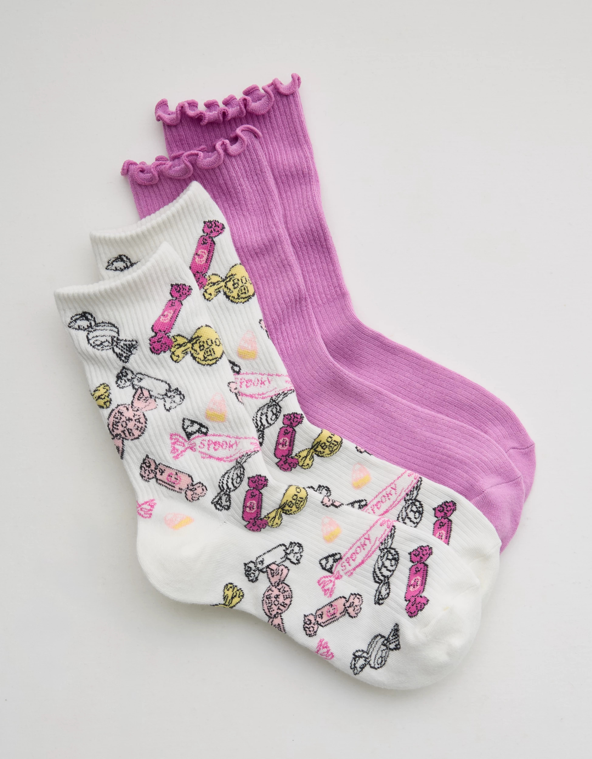 Aerie Ribbed Crew Sock 2-Pack | American Eagle Outfitters (US & CA)