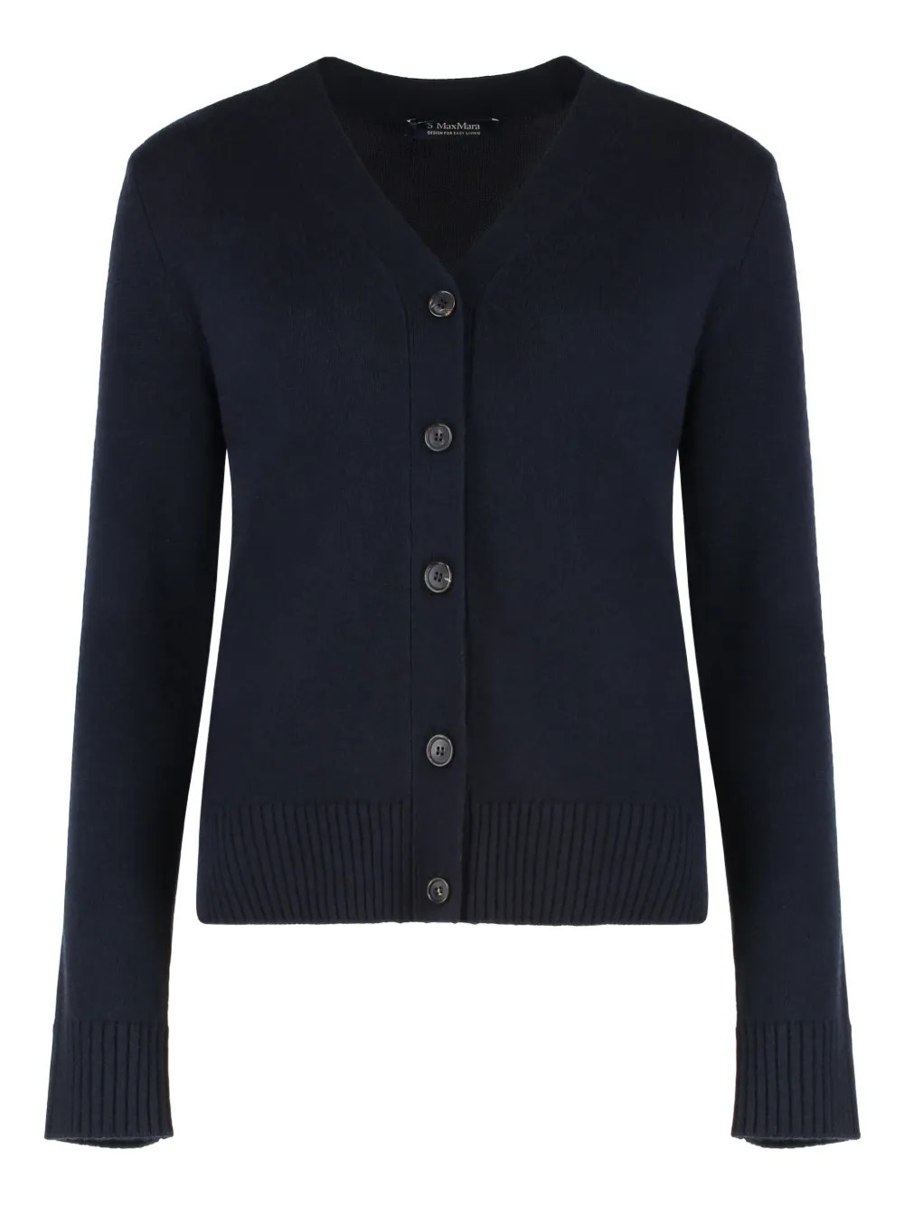 'S Max Mara elbow-patch wool cardigan - Black | Farfetch Global