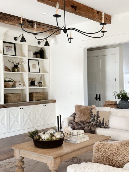 Living Room | Shelf Decor | Chandelier | white sofa | coffee table decor | home styling | modern organic | neutral home

#LTKhome #LTKHoliday #LTKsalealert