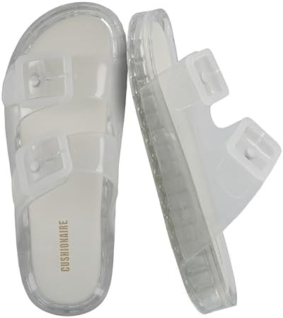 CUSHIONAIRE Pool Slides for Women Waterproof Double Buckle Adjustable Slip-On Womens Sandals for ... | Amazon (US)