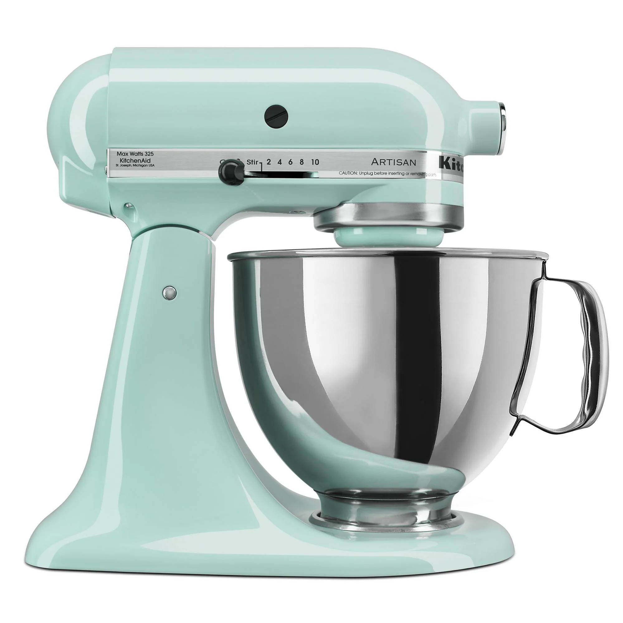 KitchenAid Artisan Artisan Ice 5-Quart Tilt-head Stand Mixer Stainless Steel in Blue | KSM150PSIC | Lowe's