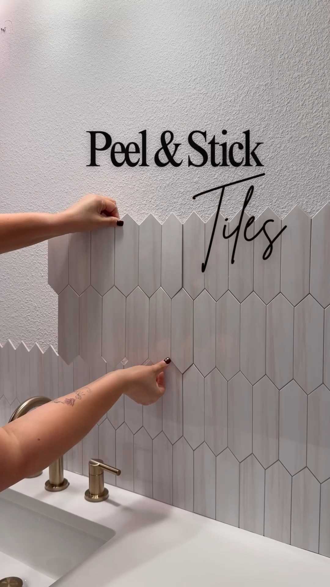 Get the look and feel of real tile with these peel and stick backsplash tiles. Easy to install and cut and great on textured walls like mine.

Bathroom refresh
Home
Home diy
DIY home
Home decor
Bathroom decor
Bathroom vanity 

#LTKSaleAlert #LTKHome