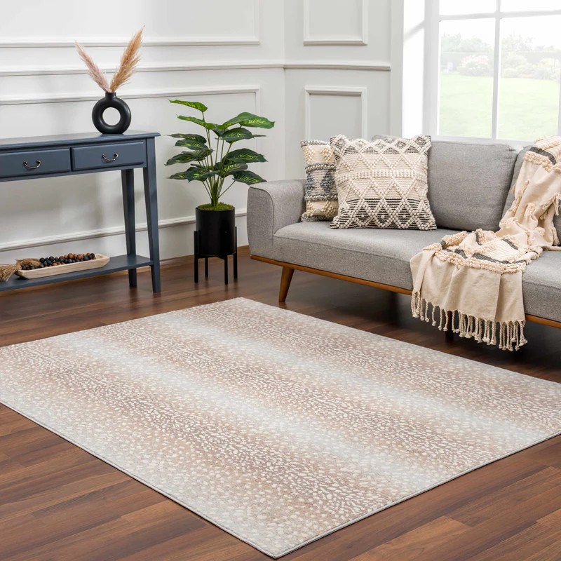 Pointblank Tan Leopard Print Rug | Boutique Rugs