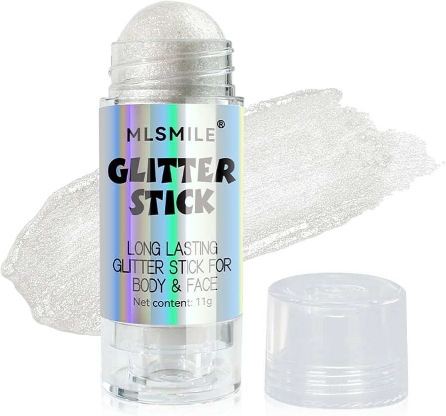 Roll-on Face Body Glitter Stick, Multi-Use Body Glitter, White | Amazon (US)