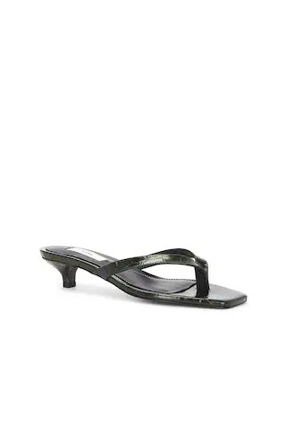 Croco Embossed Heeled Flip Flop | FWRD 