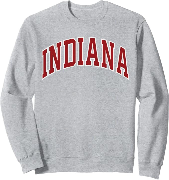 Retro Indiana Men Indiana Women Vintage Red Souvenir Tee IN Sweatshirt | Amazon (US)