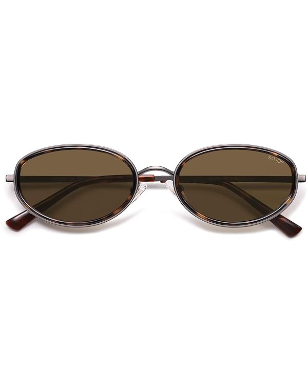 SOJOS Trendy Oval Polarized Sunglasses for Women Men, 80s 90s Chic Retro Vintage Sunnies SJ1248 | Amazon (US)