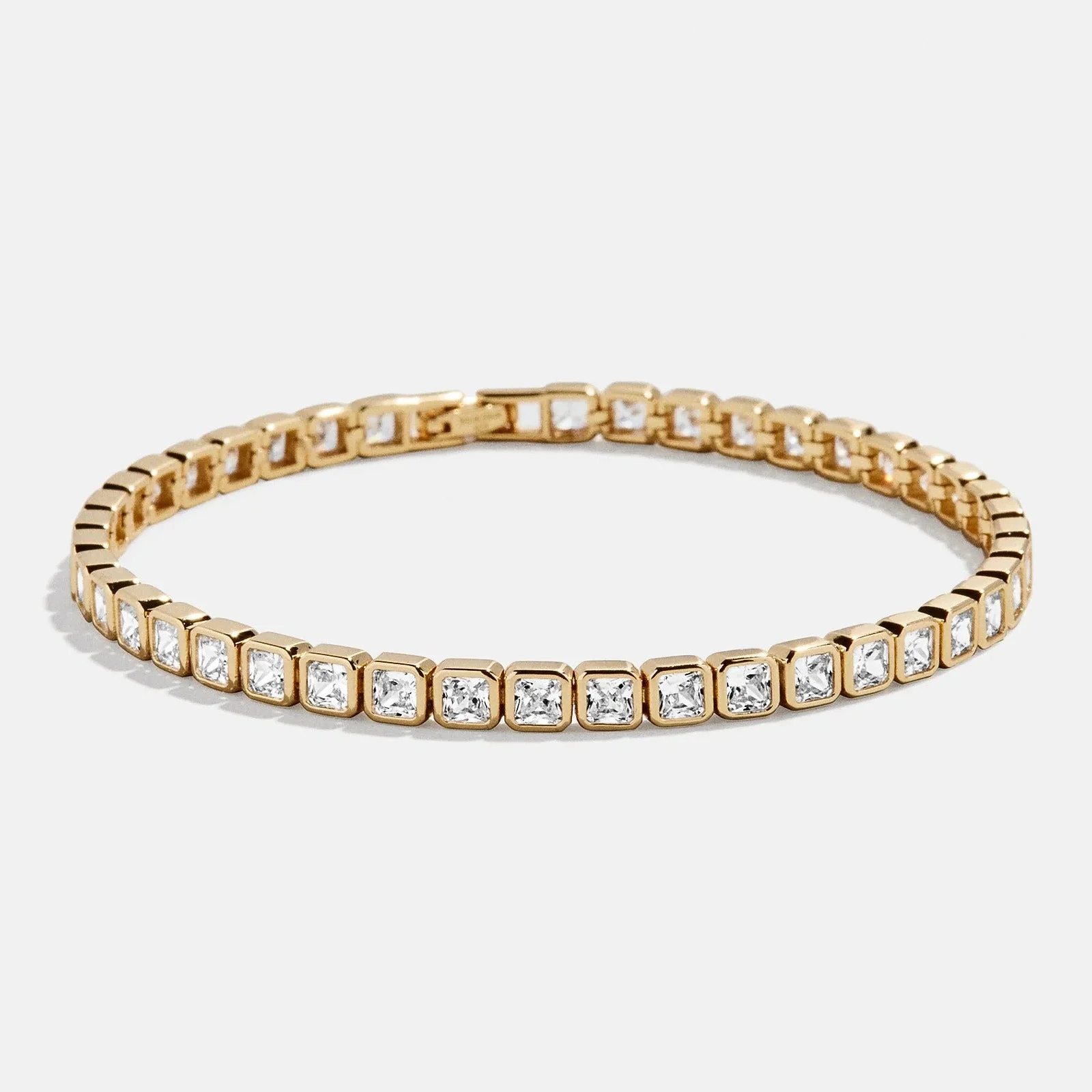 Kristin 18K Gold Tennis Bracelet - Square Bezel | BaubleBar