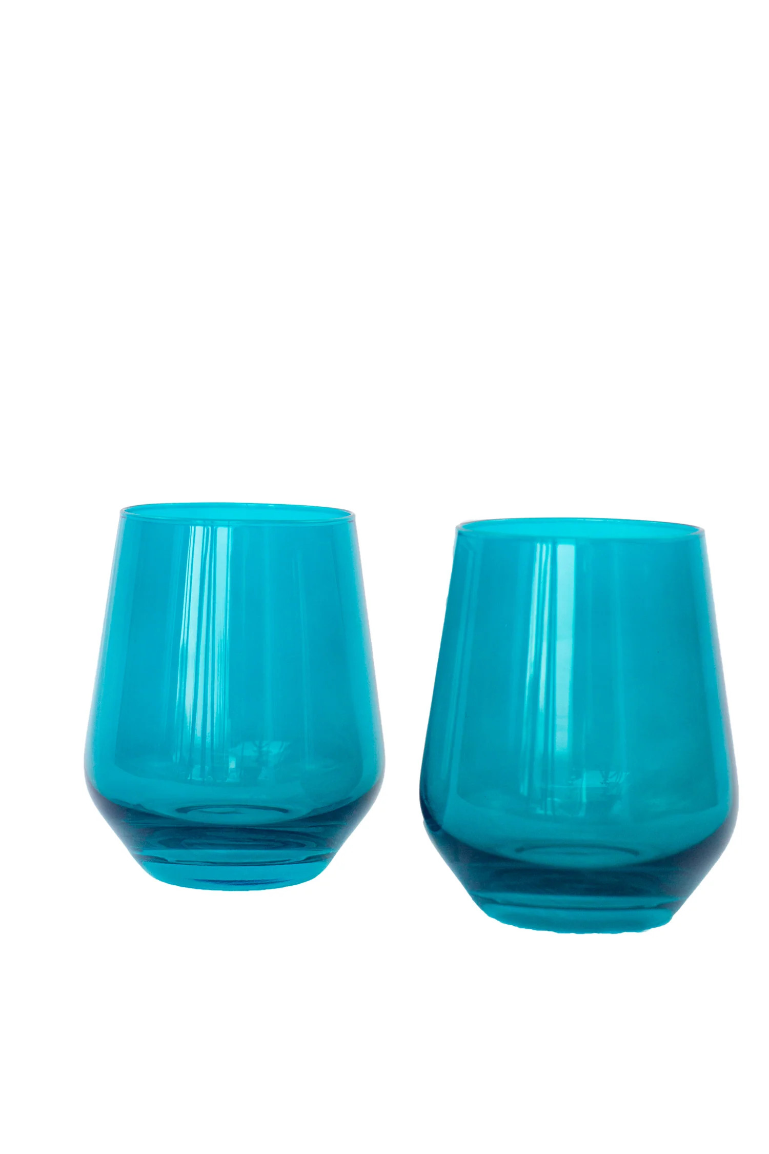 Estelle Colored Wine Stemless - Set of 2 {Teal} | Estelle Colored Glass