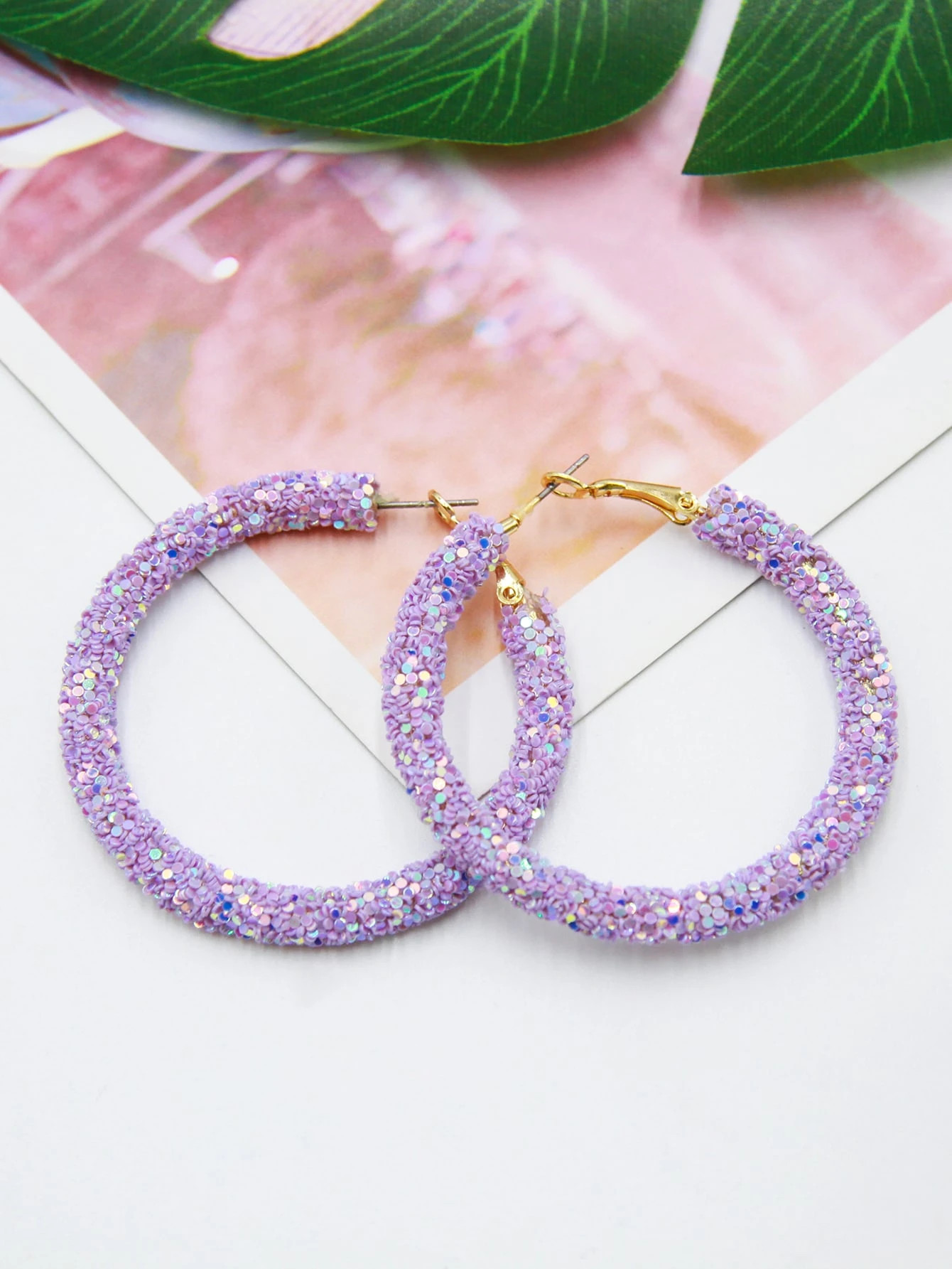 Sequin Decor Hoop Earrings | SHEIN