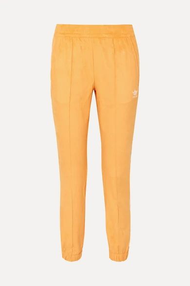 adidas Originals - Striped Faux Suede Track Pants - Yellow | NET-A-PORTER (UK & EU)