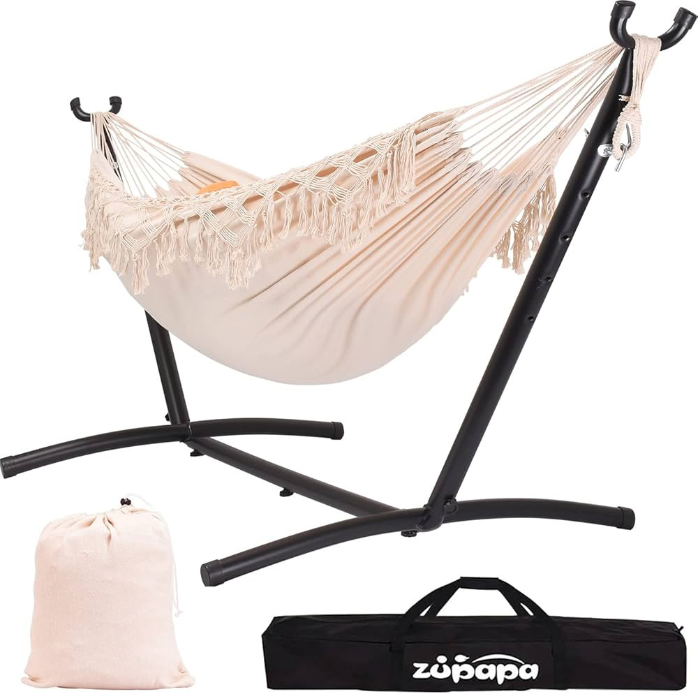Zupapa 2 Person Hammock with Stand and Carrying Case, 550 Capacity, Portable for Living Room, Gar... | Amazon (US)