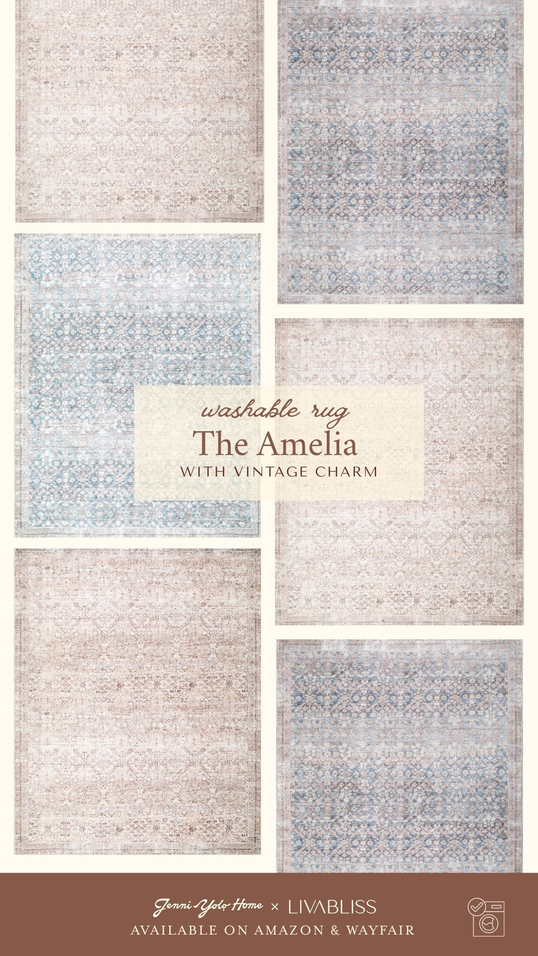 The Amelia was designed for a real need in my home. I wanted a classic area rug with a vintage look, that would also survive getting walked on by dirty shoes and muddy paws.

#LTKHome