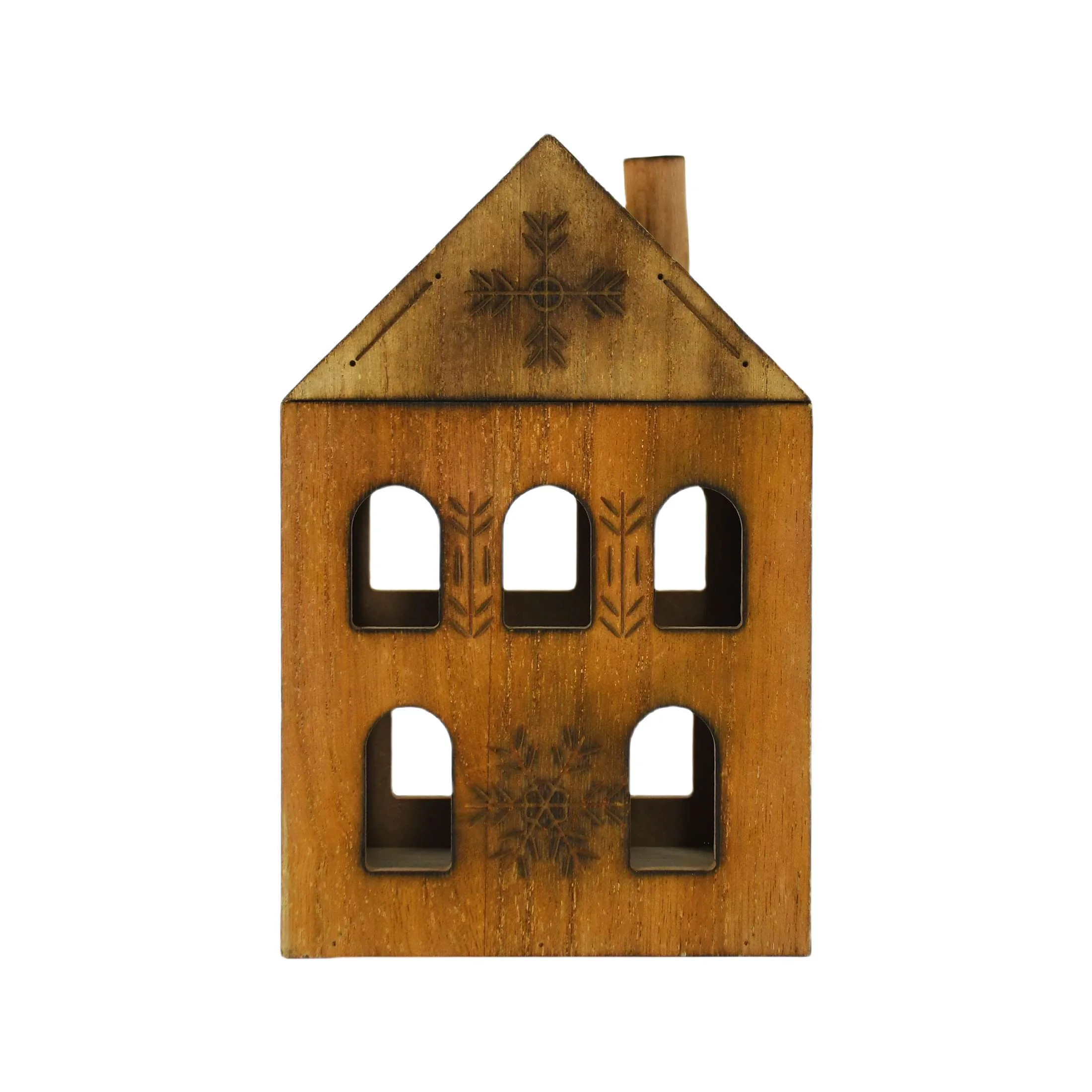 Holiday Time 7" Christmas Warm Wishes Small Wood House Decor, Brown | Walmart (CA)