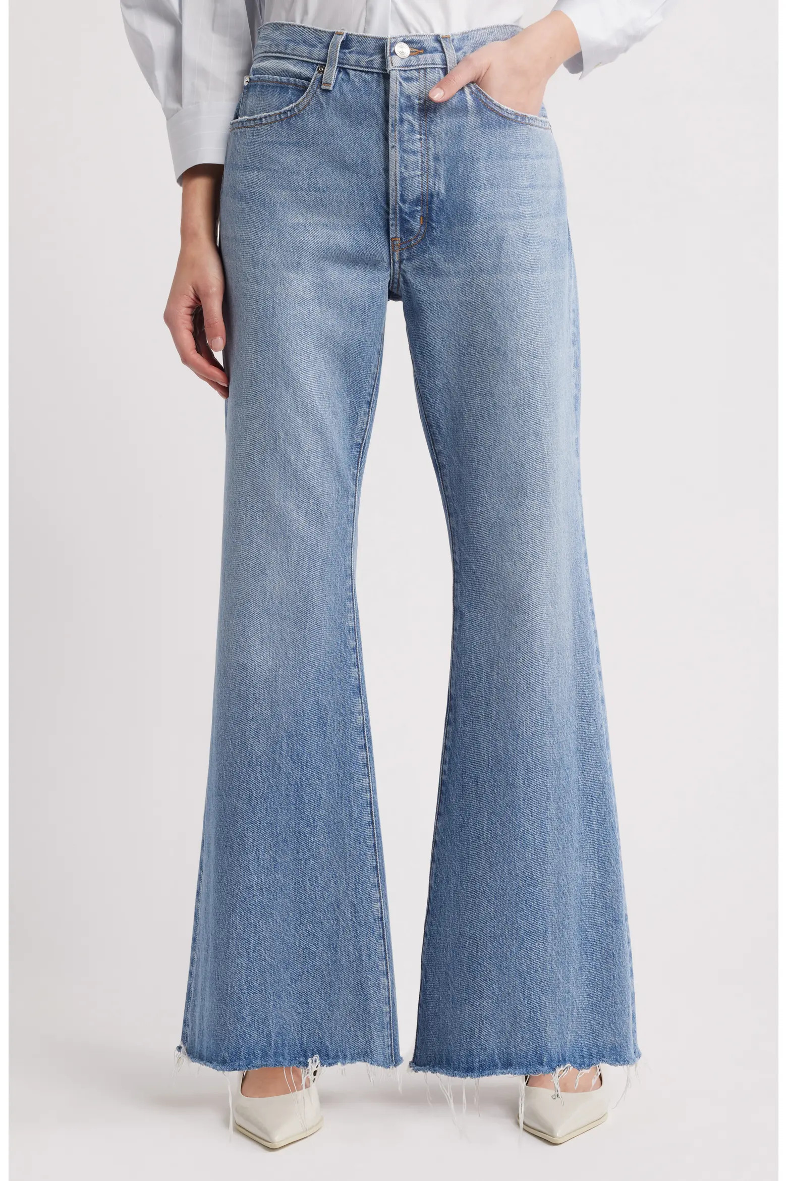 The Pixie Lax Frayed High Waist Flare Jeans (Women) | Nordstrom | Nordstrom