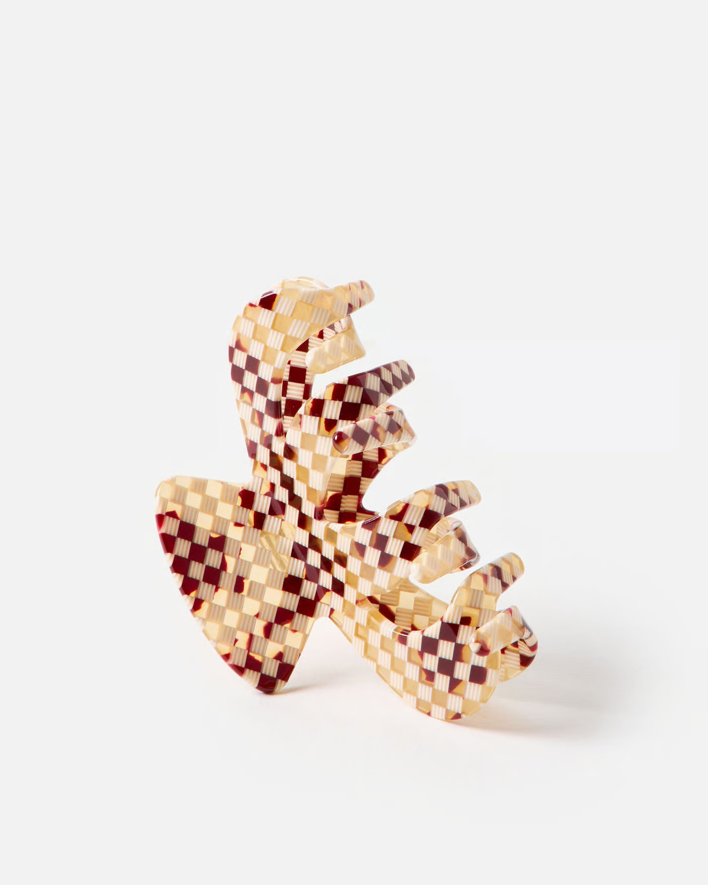 Hettie Brown Checked Resin Hair Claw Clip | Oliver Bonas | Oliver Bonas (Global)