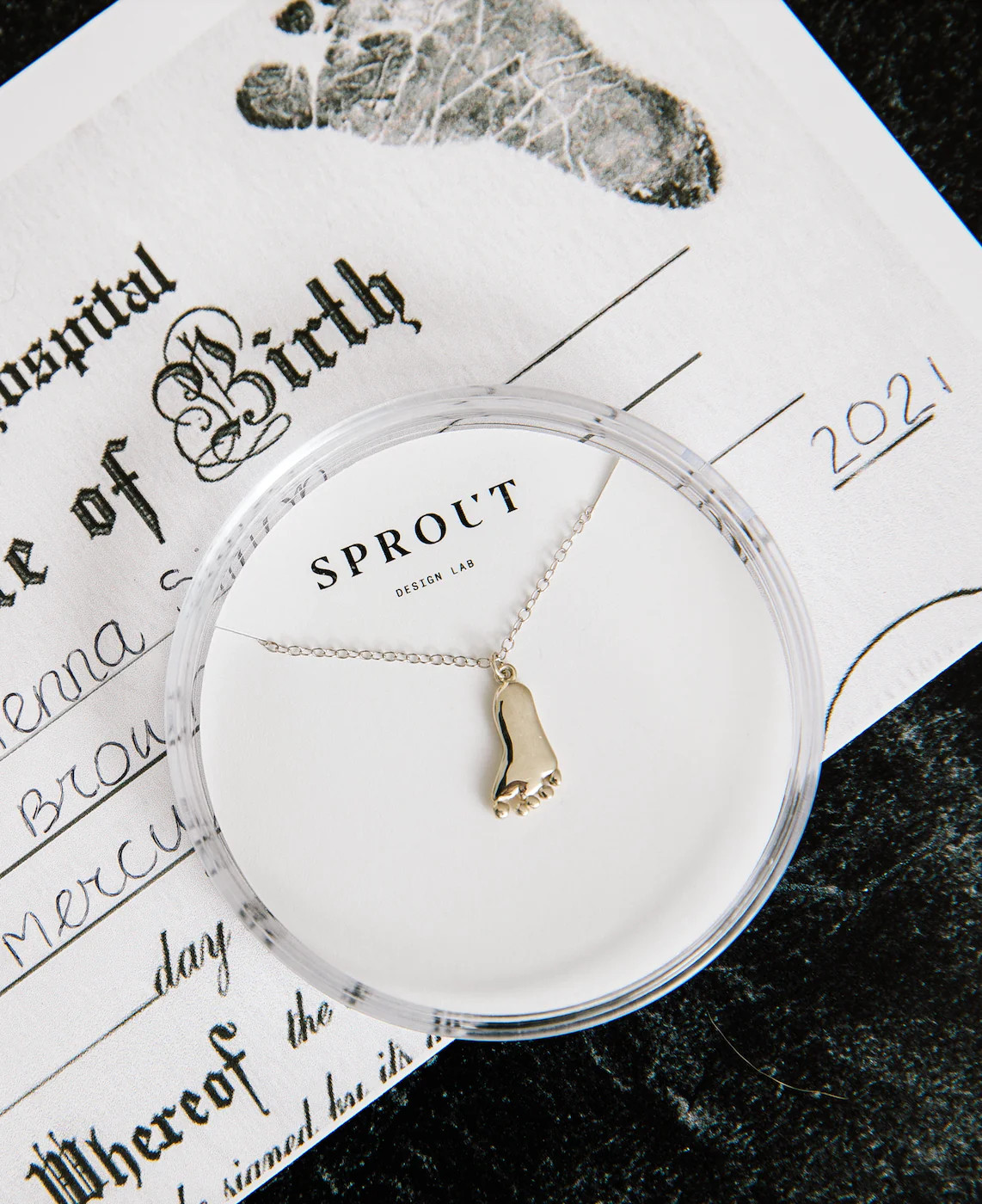 Custom Footprint Necklace | Sprout Design Lab