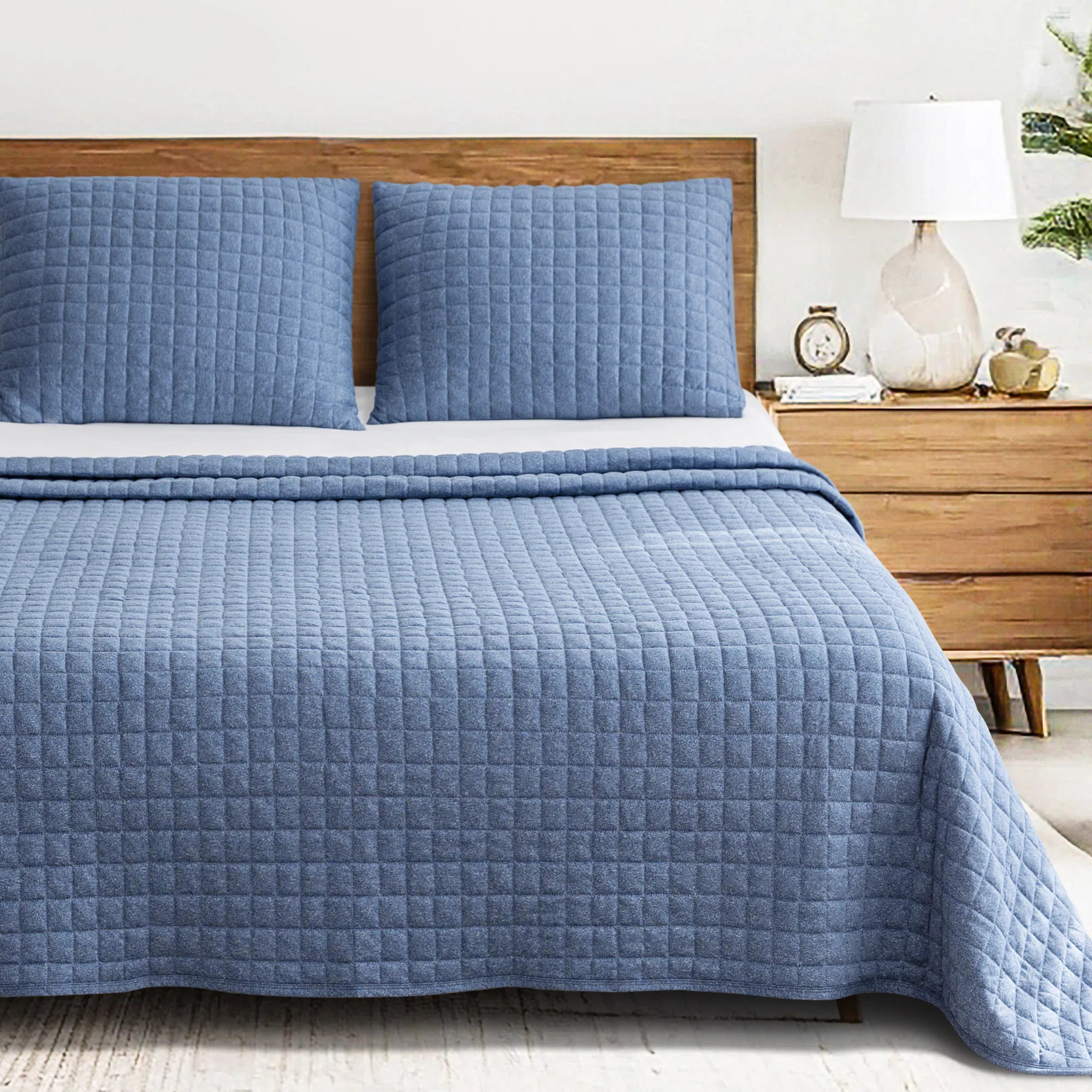 Wayfair Basics 3 Pieces Soft Jersey Knit All-Season Quilt Set | Wayfair North America