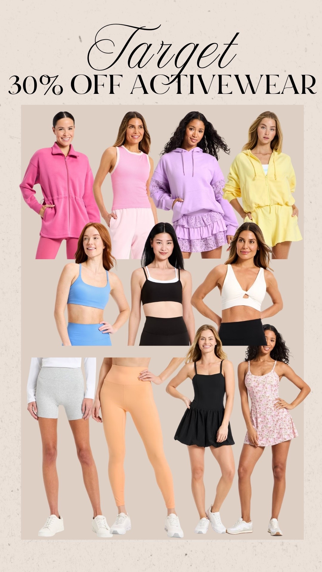 30% off Target active 

Athleisure, sports bra, active dress, spring Athleisure

#LTKSaleAlert #LTKSeasonal #LTKActive