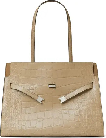 Lee Radziwill Croc Embossed Leather Tote | Nordstrom