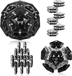 Magnetic Fidget Sphere - Pentagons Magnets Balls - 12 Piece Set - Crystal Black - Magnet Fidgets ... | Amazon (US)