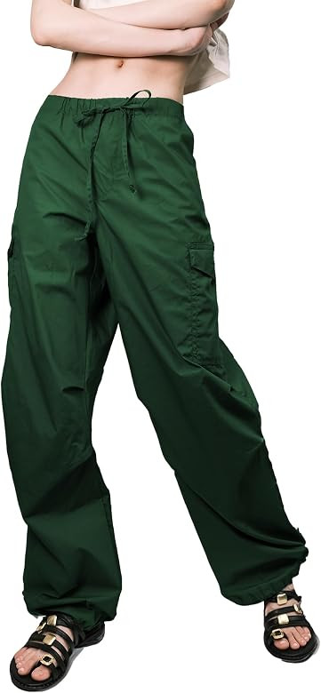 Women's Awesome 21 Women's Cargo Pants - Baggy Wide Leg with Ribbon Adjustment | Amazon (US)