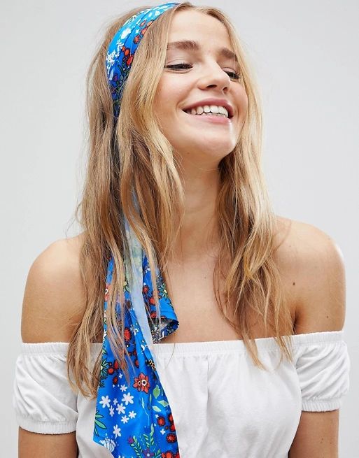 ASOS Blue Floral Headscarf | ASOS US