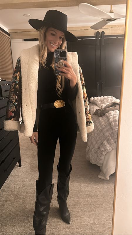 Caught between Aspen Western and Festival Attire #beltbuckle
#catsuit
#westernlooks
#ootd

#LTKSeasonal #LTKsalealert #LTKover40