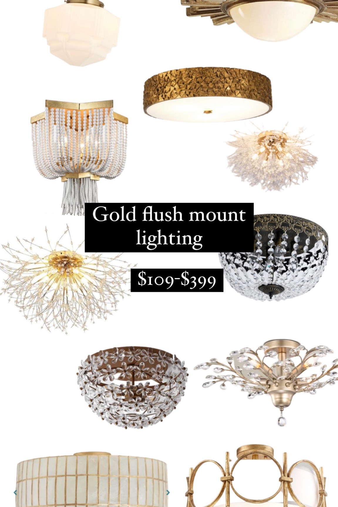 Received a request to find affordable gold flush mount lighting. Obsessed with every one of these and such great prices! 

Flush mount lighting, flushmount lighting, living room decor, modern home decor, restoration hardware, designer looks for less, arhaus

#LTKsalealert #LTKhome #LTKstyletip