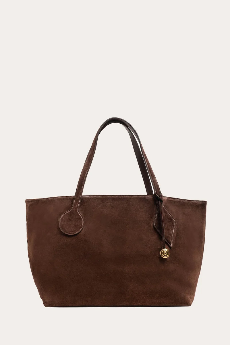 Sprout Tote Large Dark Brown Suede | LITTLE LIFFNER