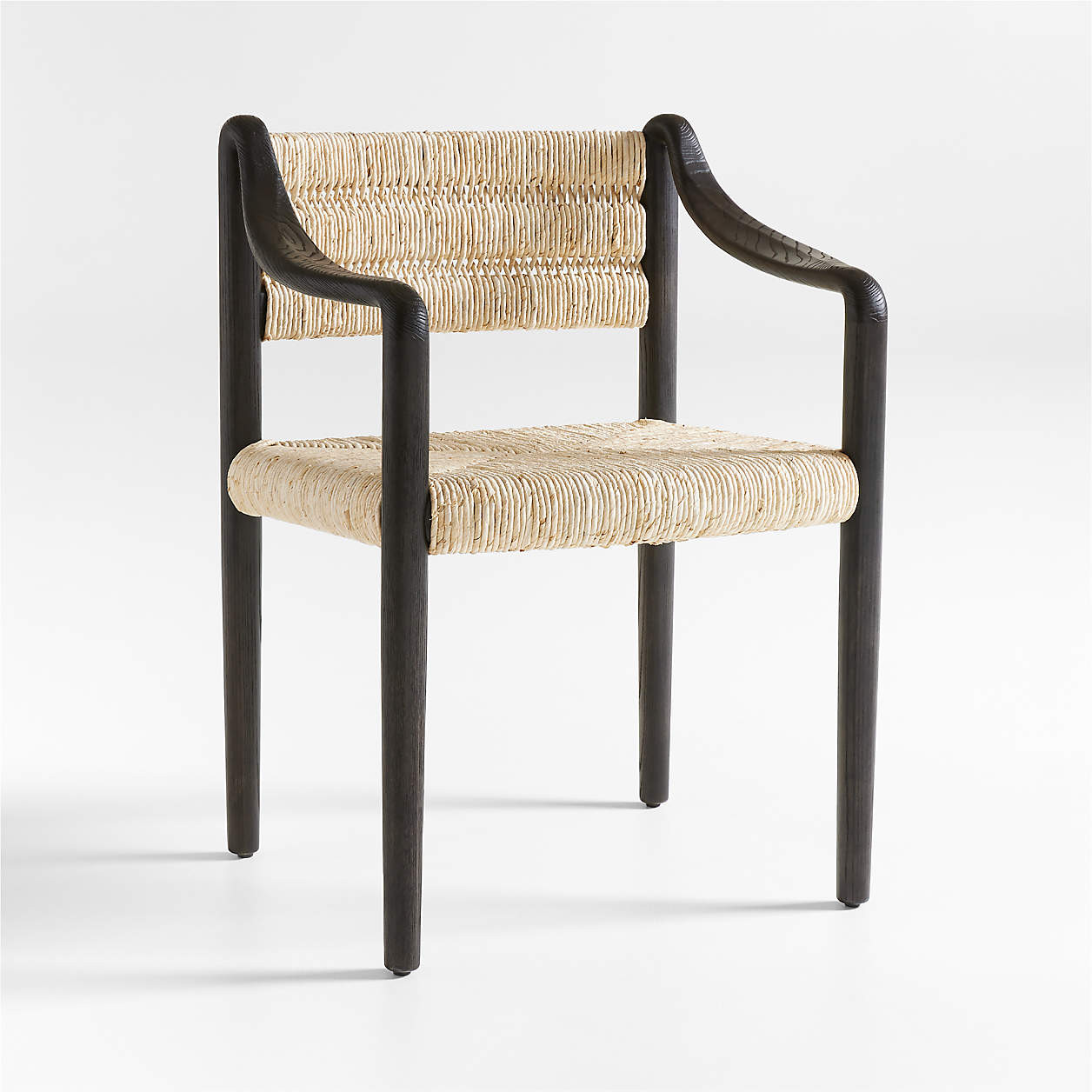 Pamplona Ebonized Ash Wood Dining Armchair + Reviews | Crate & Barrel | Crate & Barrel