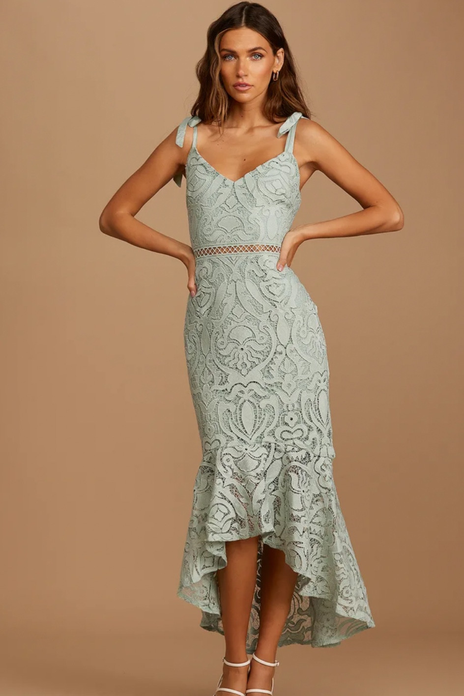 Sage green lace midi dress, dress for summer, wedding guest dress

#LTKunder100 #LTKstyletip #LTKwedding