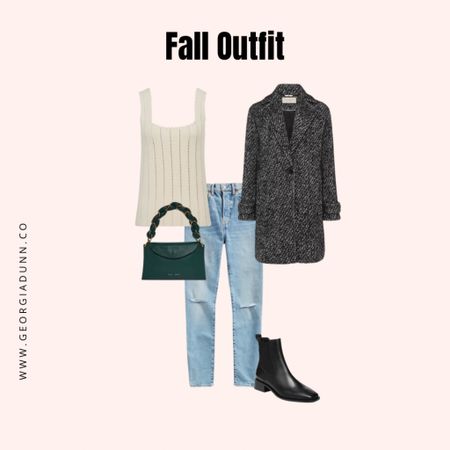 Transition outfit, fall outfit, jeans and blazer, jacket, ankle boots, shoulder bag

#LTKstyletip #LTKSeasonal