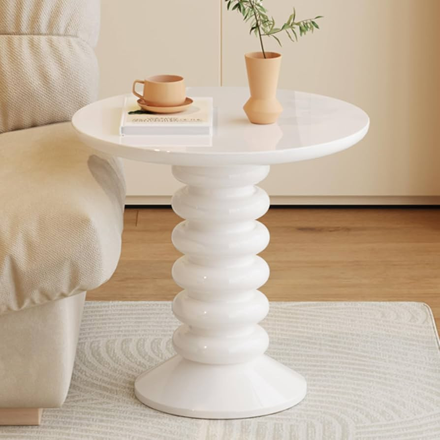 Guyii 22" Lovely End Table with Strong Pedestal Round Side Table White Multi- Use Table for Livin... | Amazon (US)