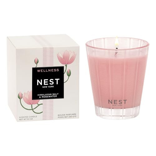 NEST New York Scented Classic Candle, Himalayan Salt & Rosewater - 8.1 oz - Up to 60-Hour Burn Time - Reusable Glass Vessel | Amazon (US)