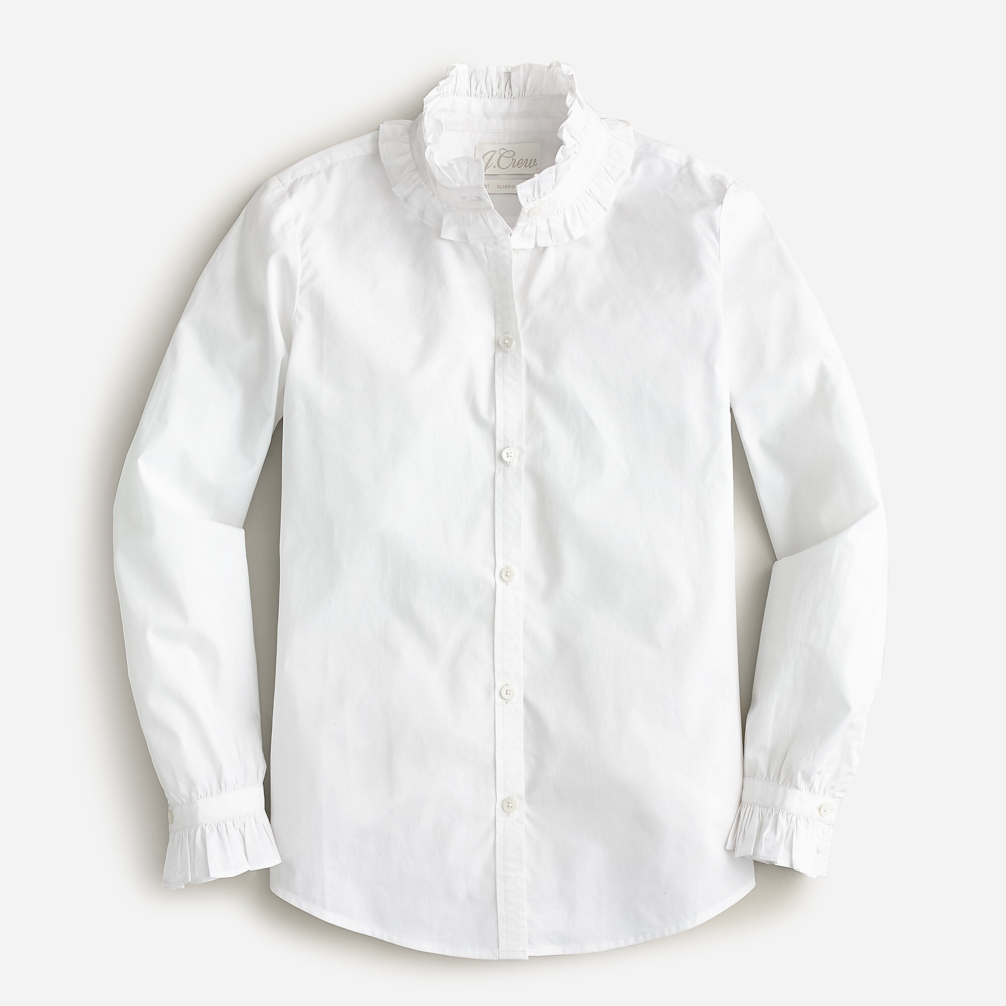 Classic-fit ruffleneck shirt | J. Crew US