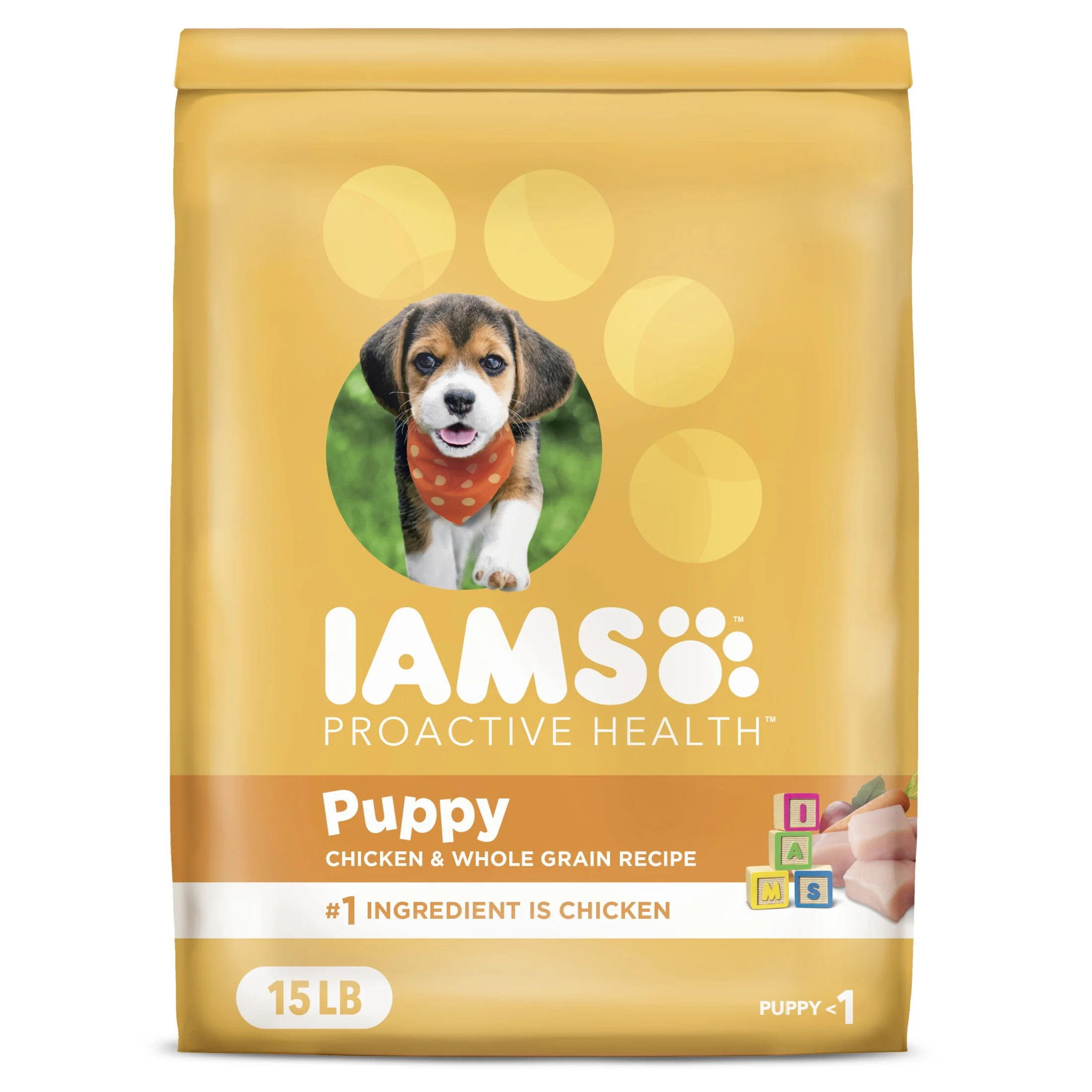 Iams Proactive Health Chicken And Whole Grain Recipe Dry Dog Food For Puppies, 15 Lb Bag | Walmart (US)
