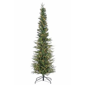 Pre-Lit Faux Natural Cut Narrow Lincoln Pine Tree | West Elm (US)
