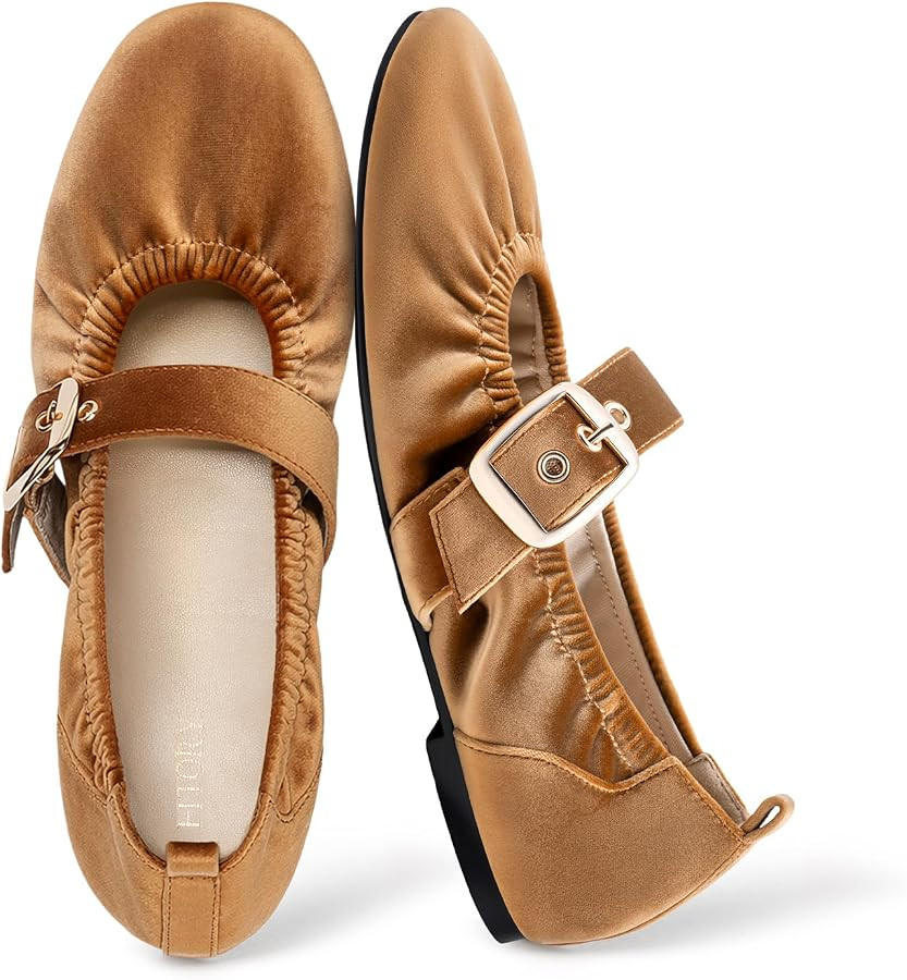 FITORY Mary Jane Shoes Ballet Flats for Women Dressy Casual Business | Amazon (US)