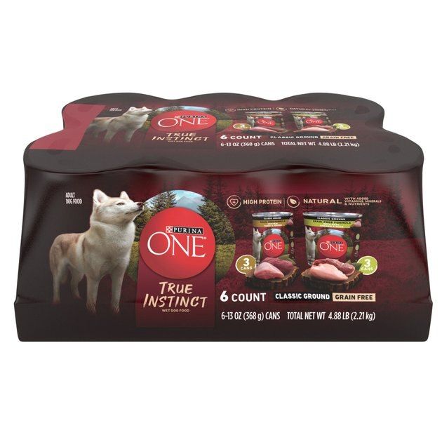 PURINA ONE SmartBlend True Instinct Classic Ground Grain-Free Variety Pack Canned Dog Food, 13-oz... | Chewy.com