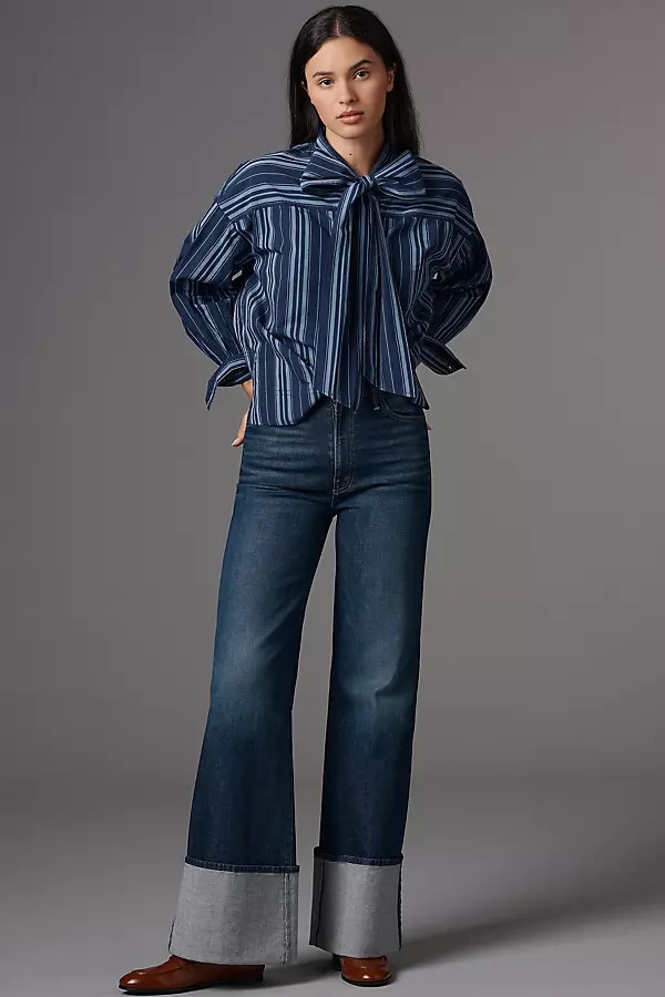 MOTHER Hustler Roller Sneak High-Rise Wide-Leg Jeans | Anthropologie (US)