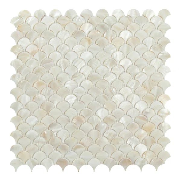 Mother Of Pearl 1" x 1" Seashell Fish Scale Wall Mosaic Tile | Wayfair North America
