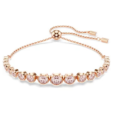Bracciale Tennis Imber, Tagli arrotondati misti, Rosa, Placcato color oro rosa di SWAROVSKI | SWAROVSKI