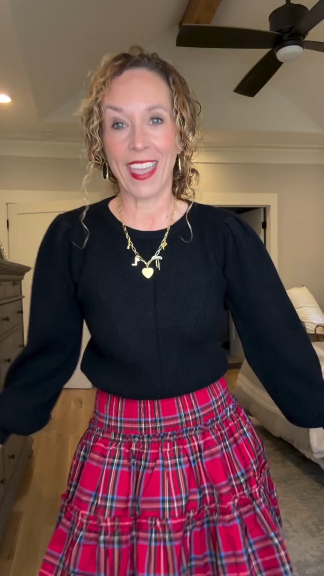 Day three of my five day mini series - what to wear for the holidays for the midlife woman!

This plaid skirt is perfect because it's actually shorts!! I love the plaid pattern, the elastic waist and the ruffle detail!

Perfect for any holiday event you have coming up!

Comment holiday for link to shop!!🎄🎄🎄

#midlifestyle #styleover50 #holidaystyle #petiteholidaystyle #midlifeholidaystyle