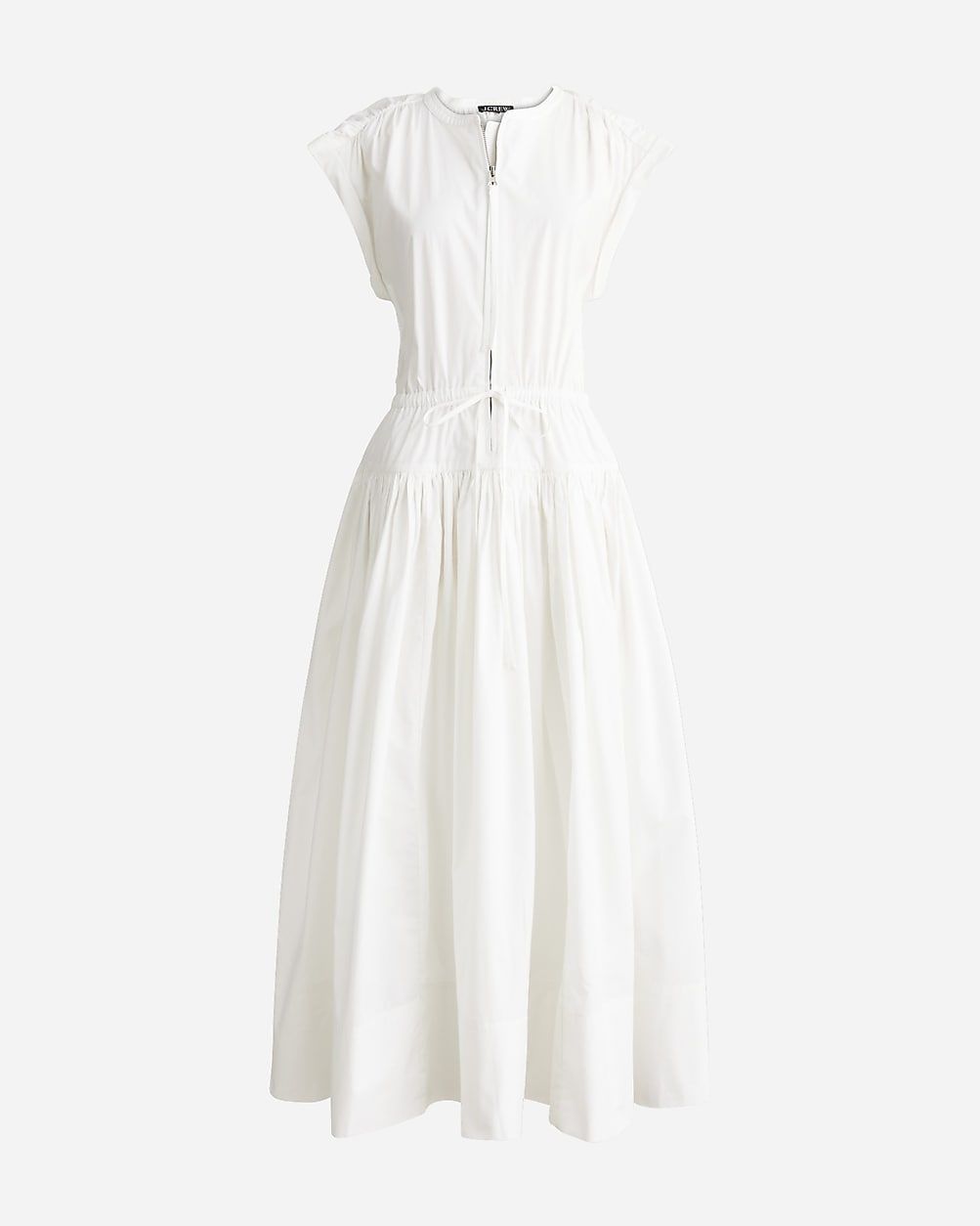 Drop-waist midi dress in cotton poplin | J.Crew US