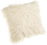 Brentwood 18-Inch Mongolian Faux Fur Pillow, White | Amazon (US)