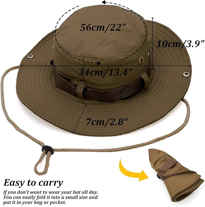 Sun Hats for Men Women, Fishing Hat UV Protection Wide Brim Bucket Hats Foldable Boonie Hat for H... | Amazon (US)