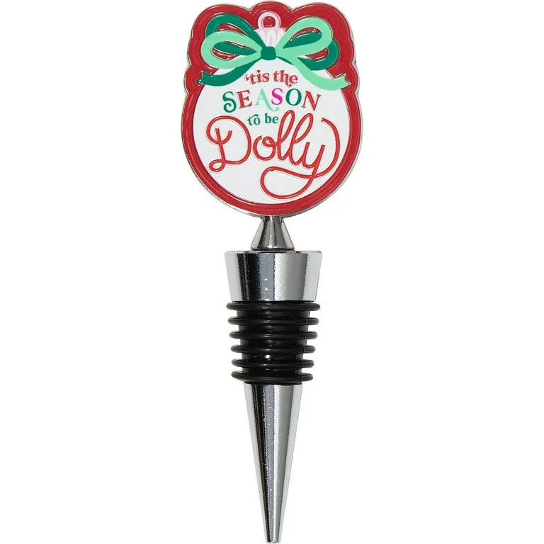 Dolly Parton Christmas Ornament Metal Reusable Bottle Stopper, Red and Green, 5" | Walmart (US)